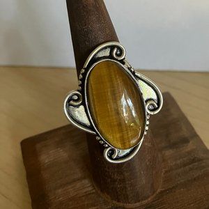 Beautiful vintage Native American Tiger Eye Sterling Ring